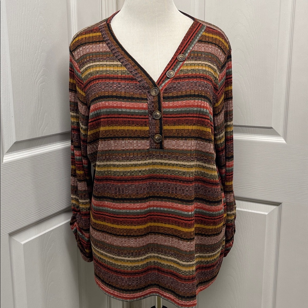 EST 1946 Multicolored Striped V-Neck Shirt 22/24